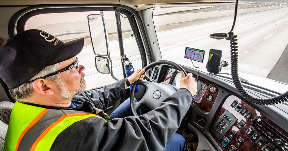 Man driving a truck