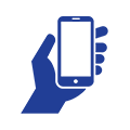 Hand holding phone icon